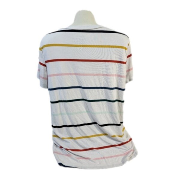 Torrid White with Coloured Stripes Blouse - Picture 5 of 8